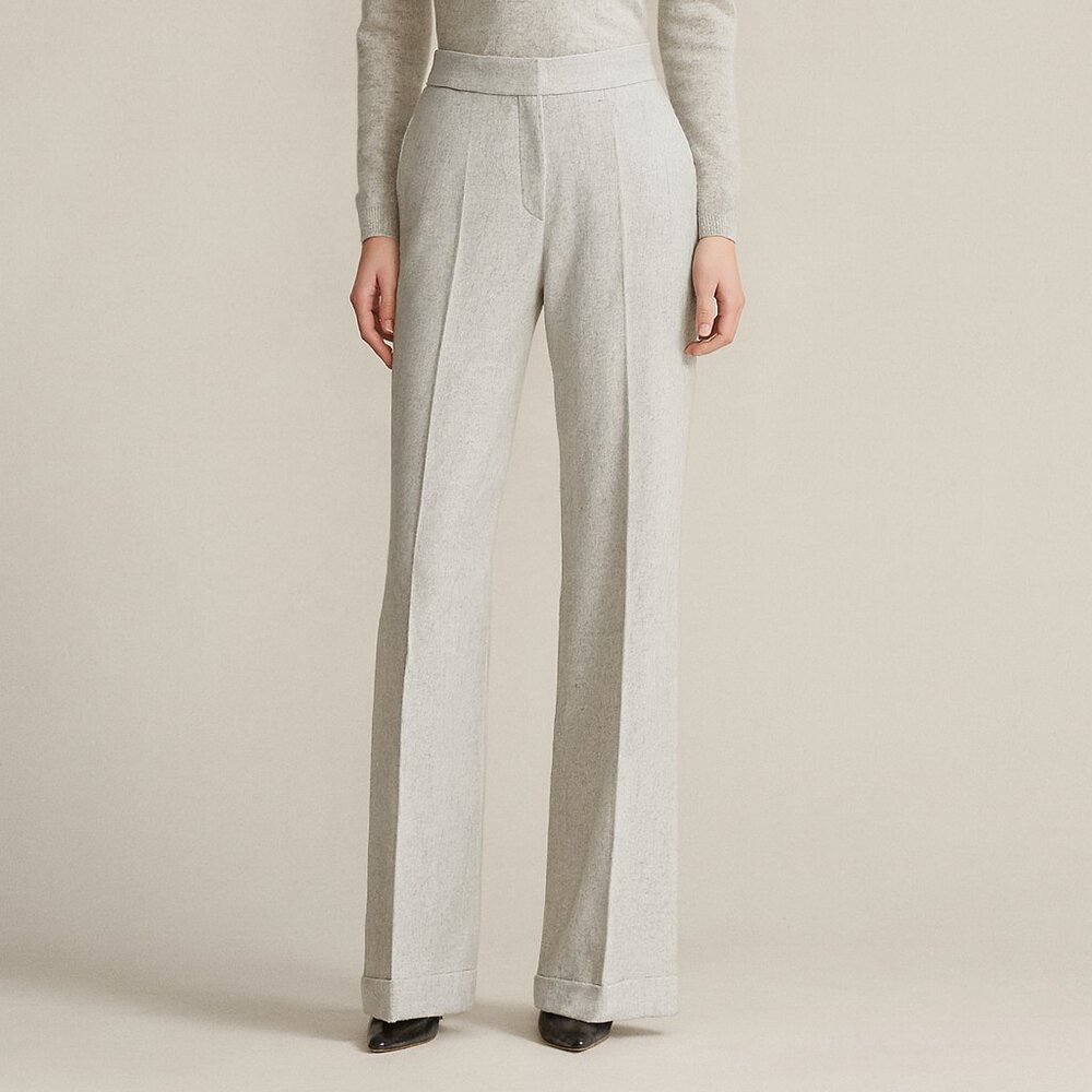 Ralph Lauren Black Label Women's Wool & Cashmere Wide Leg/Flare Pants Gray 10 - Picture 10 of 10